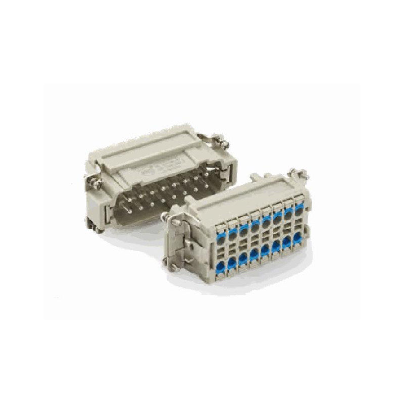 Insert HE, Quick Connection à ressort, femelle, 16 pin, 16A, Polycarbonate, 16B|32B 